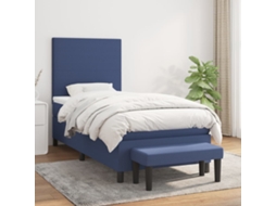 Vidaxl Cama Com Molas/colchão 80x200 Cm Tecido Azul