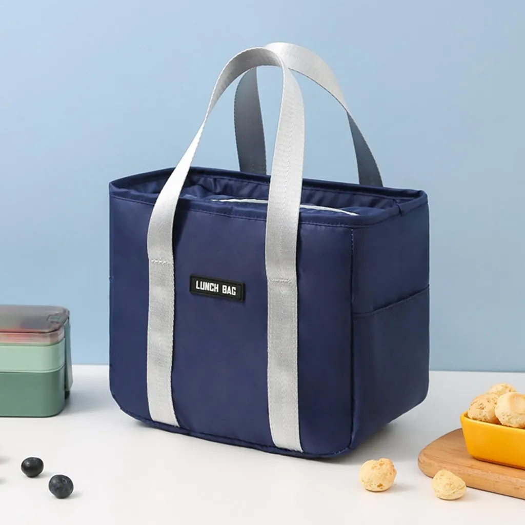 Lurelia Bolsa Térmica Para Almoço E Trabalho Portátil Impermeável Isolado Azul Marinho Preto