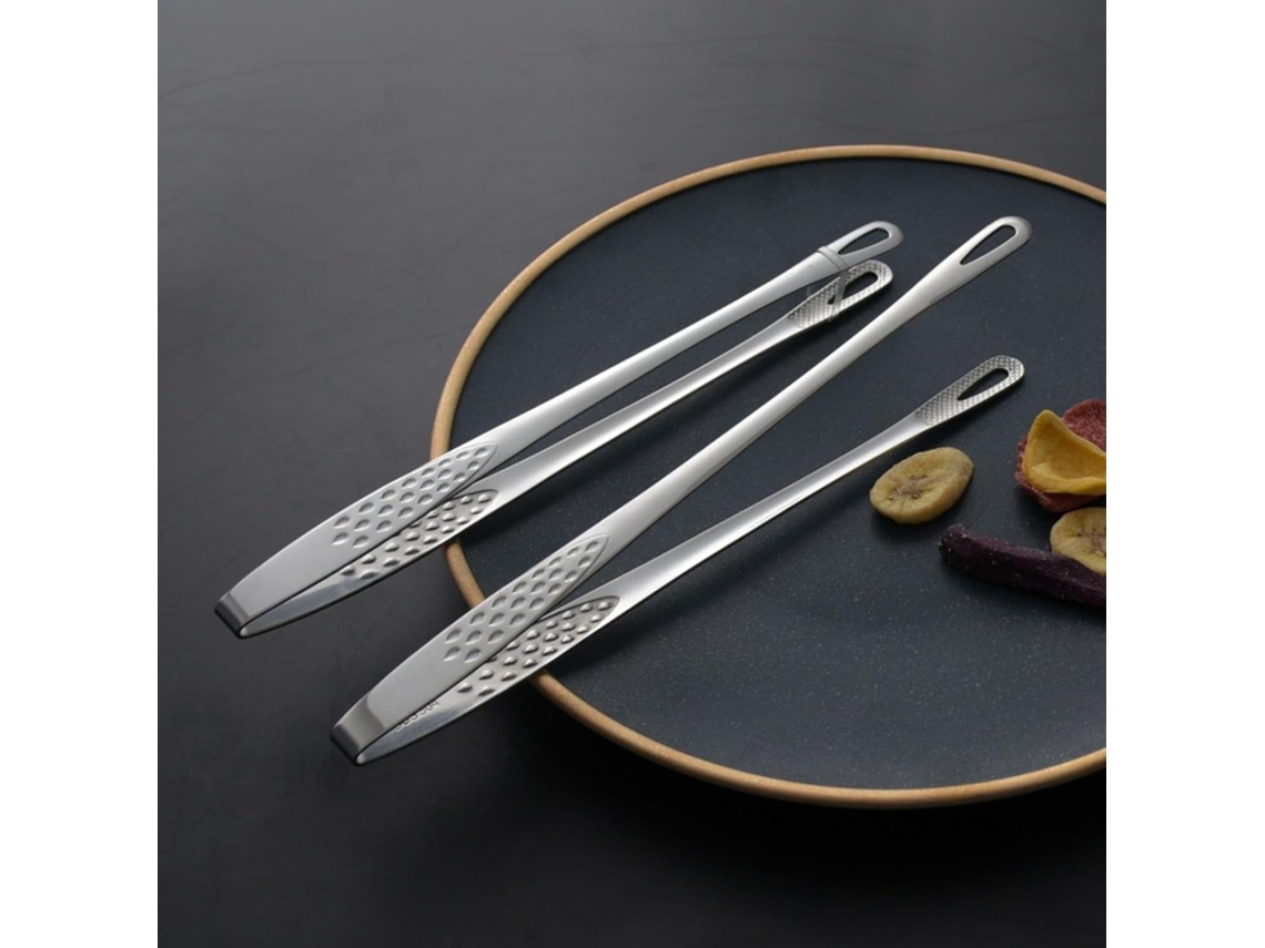 Conjunto De 2 Pinças Para Churrasco Em Aço Inoxidável 304, Antiderrapantes, Estilo Coreano, Com Cabo Longo, Ideais Para