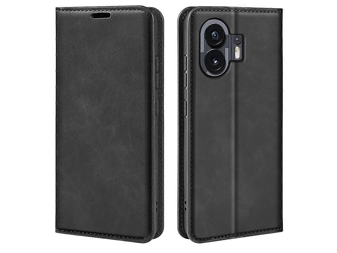 Capa De Couro Com Ventosa Magnética Estilo Retrô Para Nothing Phone 2