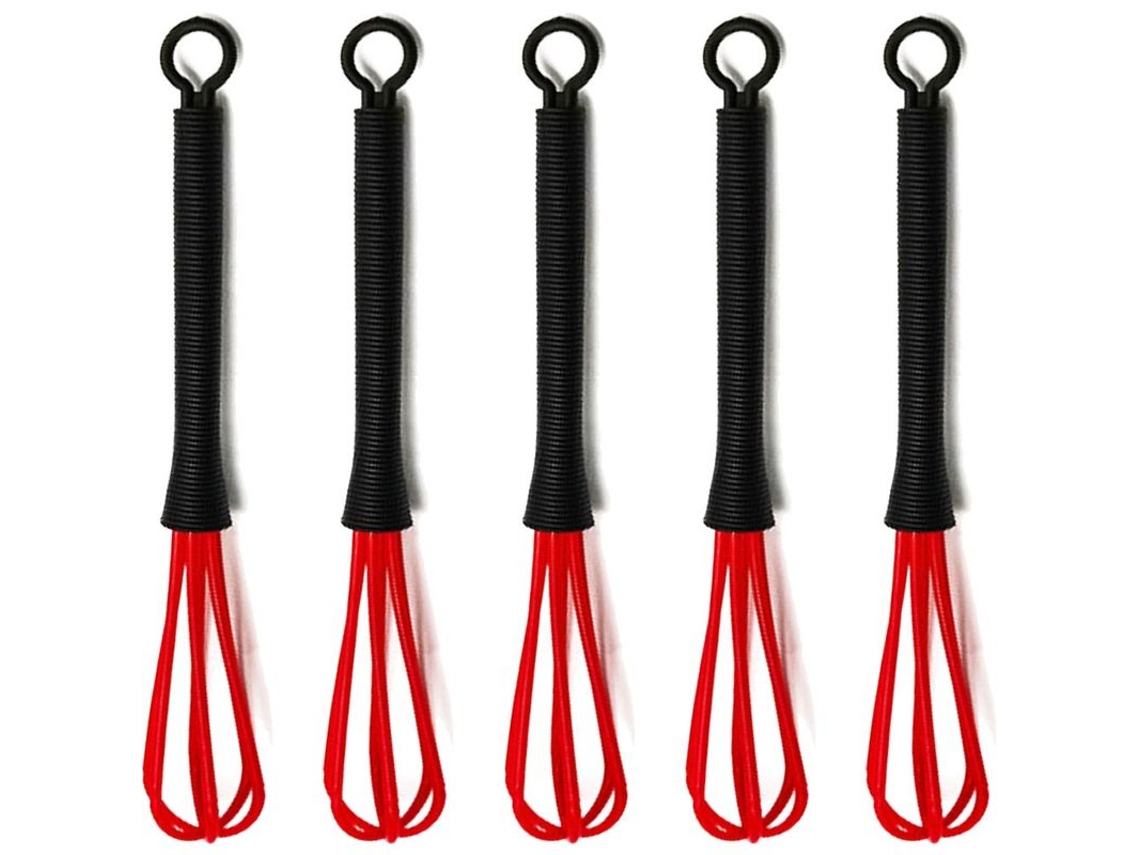 Batedor De Arame, Conjunto De 5 Peças De Plástico, Vermelho