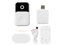 Campainha De Vídeo Wifi Câmera Smart Home Hd Videochamada 128 Gb Campainha De Vídeo Wifi Sem Fio Câmera Com Receptor Ding Dong Branco