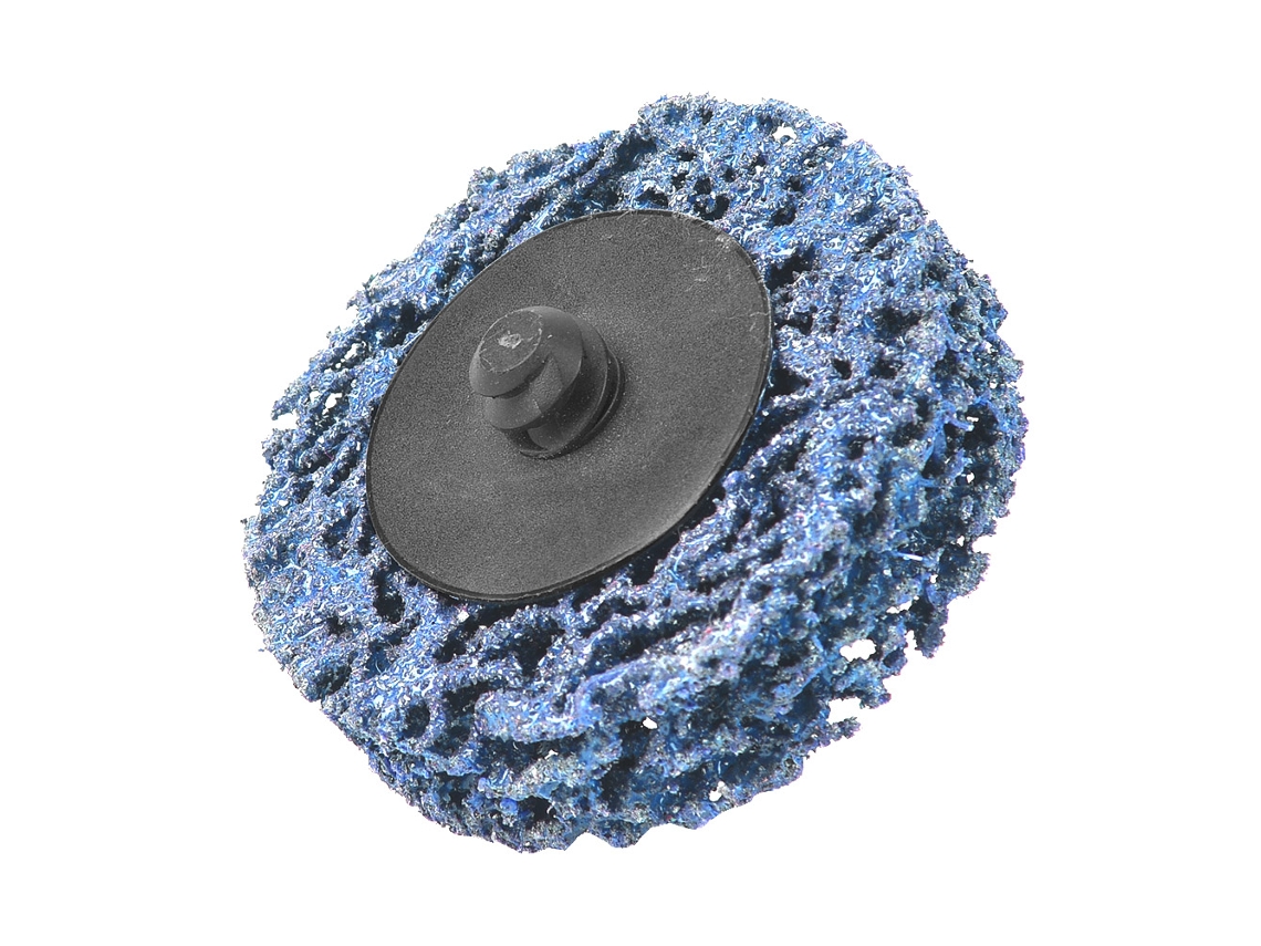 Conjunto de 5 discos de lixa de poliuretano de 50 mm com trava de rolo e 2 polos para remoção de ferrugem e tinta (azul)