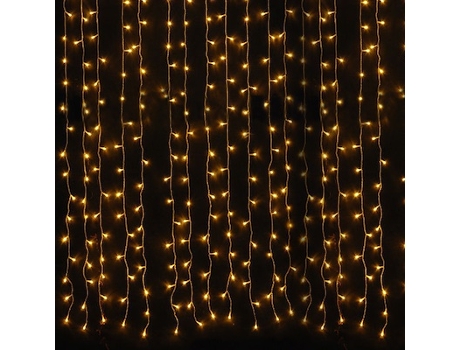 Cortina Led Branco Quente 2Mtx3Mt Cabo Borracha Branco DECATILUM