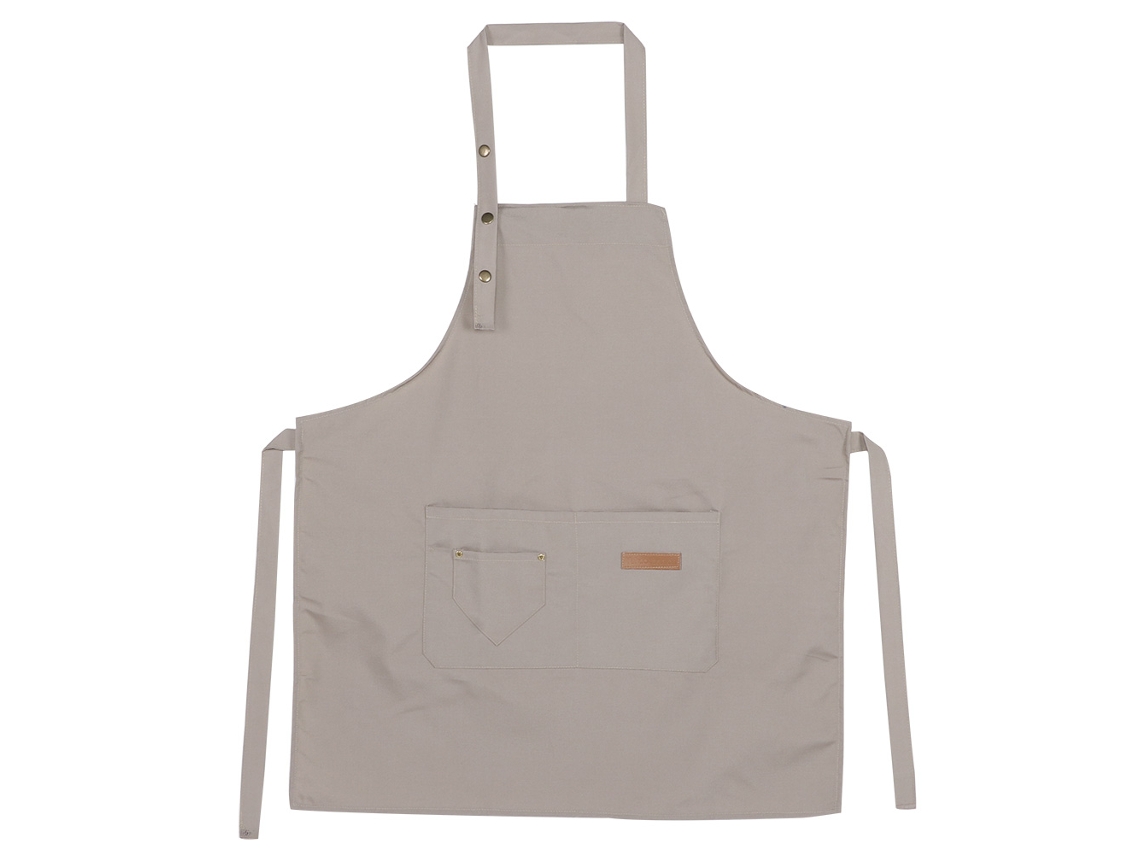 Avental de Algodão com Bolso para Cozinha e Trabalho, Cinza | S/MARCA