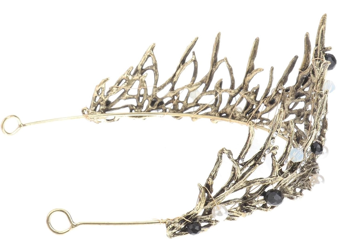 Coroa de cabelo com faixa metálica em estilo barroco europeu, acessório para cabelo.