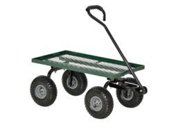 Carro de Transporte com Pega Revestida e Rodas Ø24 cm 94x48,5x100 cm Preto e Verde S/MARCA