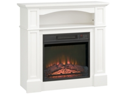 Lareira Elétrica Led Efeito Chama Brilho Ajust., C/ Remoto, 1800w, 80,5x32,3x80,5cm, Branco