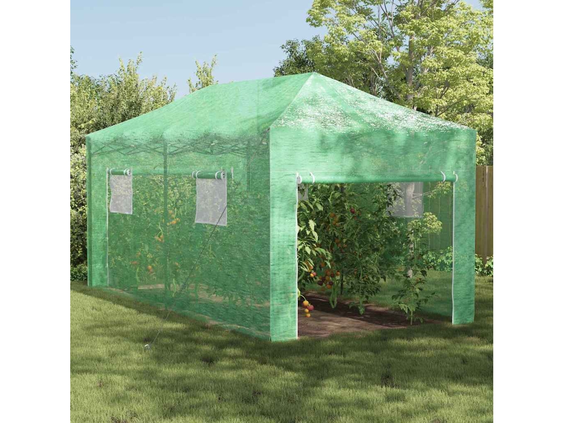 Vidaxl Estufa Com Estrutura Pop-up Verde 290 X 580 X 315 Cm Ferro