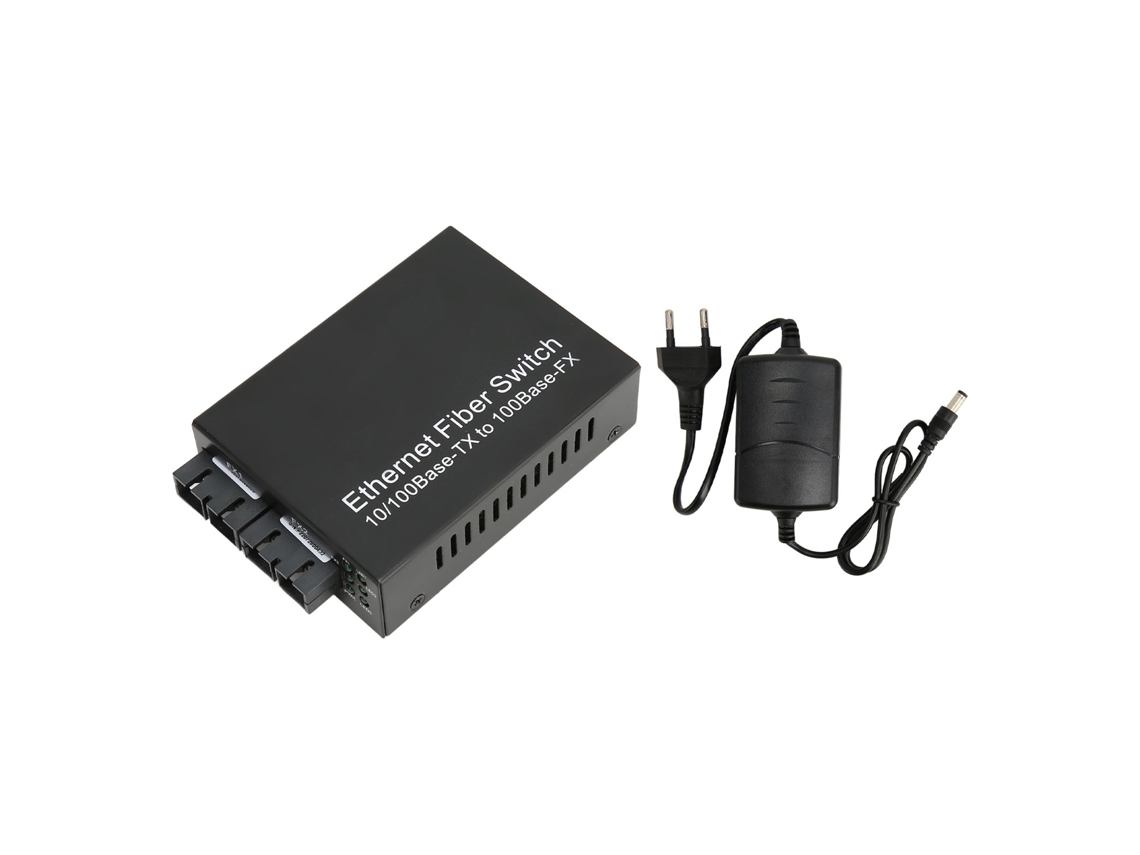 Aetheria conversor de Mídia Fibra Óptica 100mbps Modo Simplex 25km Sc Duplex Fibra Tx1310nm Rj45 Eu
