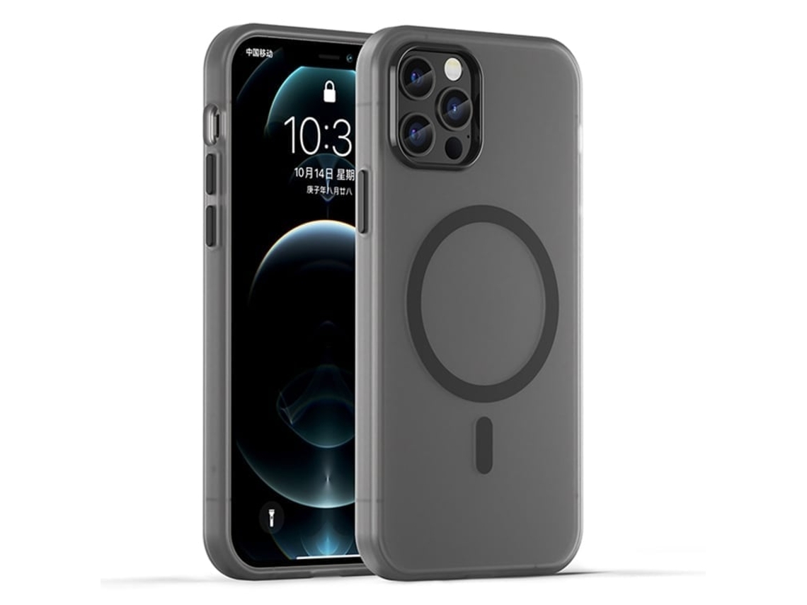 Capa Híbrida Translúcida Para Iphone 12 Pro - Tpu E Pc Com Magsafe | Fosca - Preta