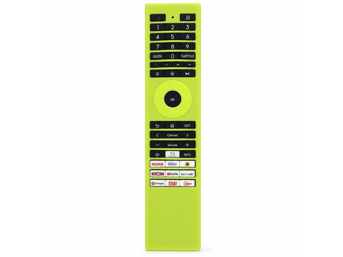 Capa De Silicone Amarela Luminescente Para Comando Tv Compatível Com Toshiba Ct Erf, Proteção Antipoeira E Antichoque