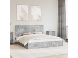 Vidaxl Cama Com Armazenamento Cinzento 200 X 200 Cm Madeira Processada