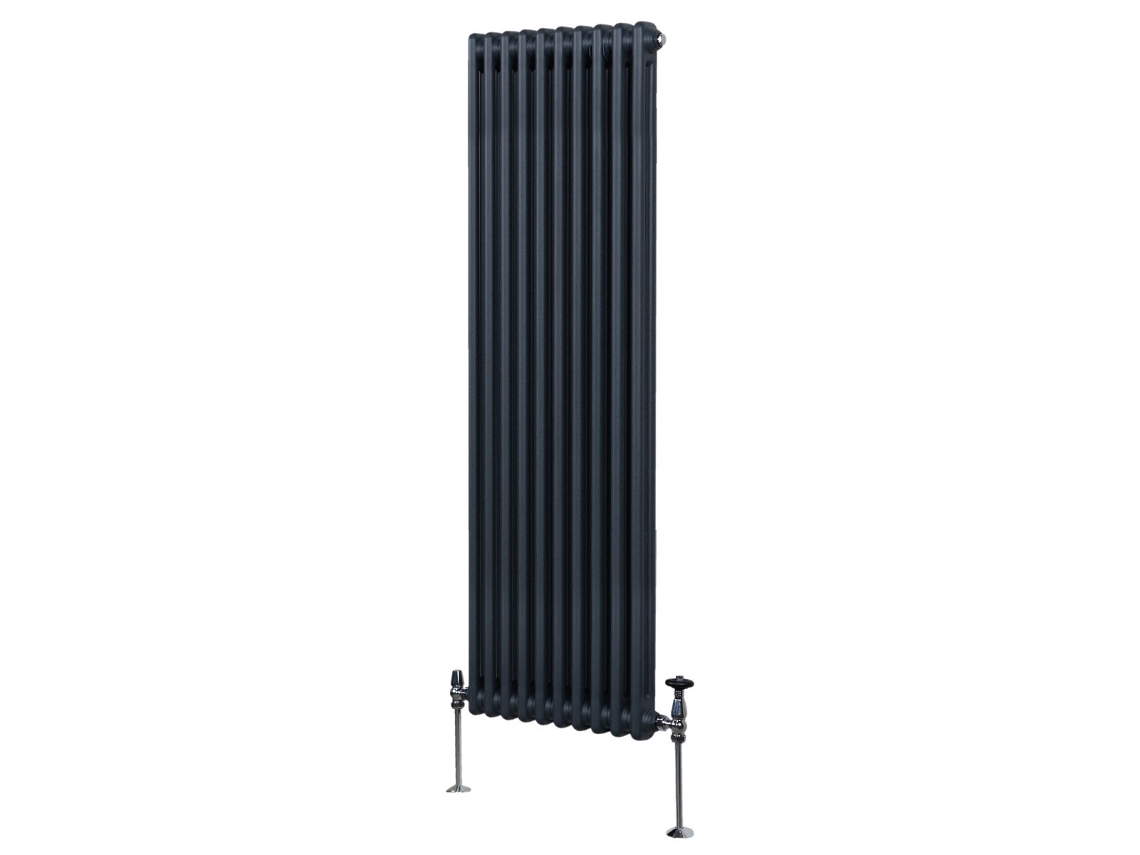 Radiador Vertical Tradicional De 2 Colunas Em Cinzento Antracite, Aço Carbono 1.5mm, Potência 5300 Btu, Dimensões