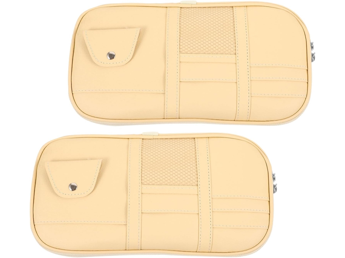 Organizador De Armazenamento Para Quebra-sol De Carro, 2 Peças, Com Vários Compartimentos Para Cartões E Porta-cartões.