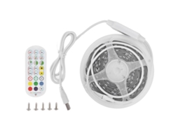 Rebe-luz De Tira Rgb De 5m/16.4ft Usb 5v Con Sincronización Musical, Control Por Voz Y Bluetooth, Control Remoto Por Aplicación