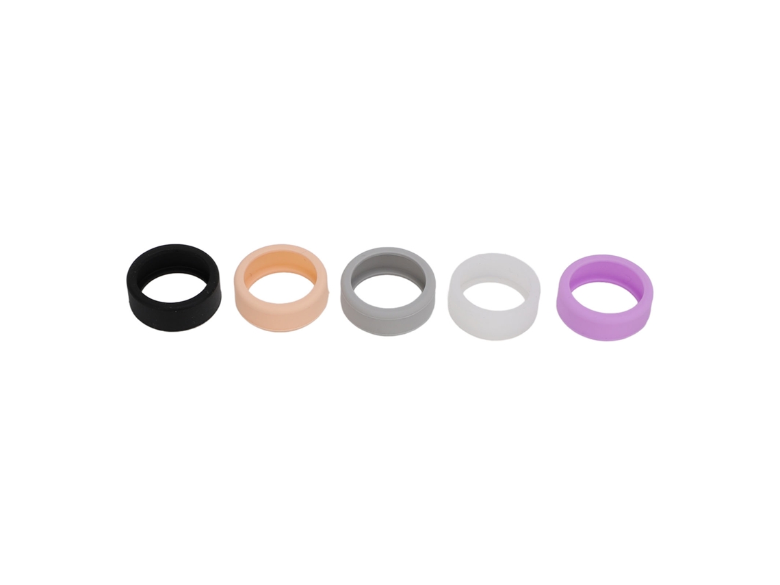 5pcs Capa De Anel Inteligente Silicone Elástico Anti-arranhões Amigável À Pele Para Tamanhos 6-10 Preto Branco Cinza Rosa Roxo