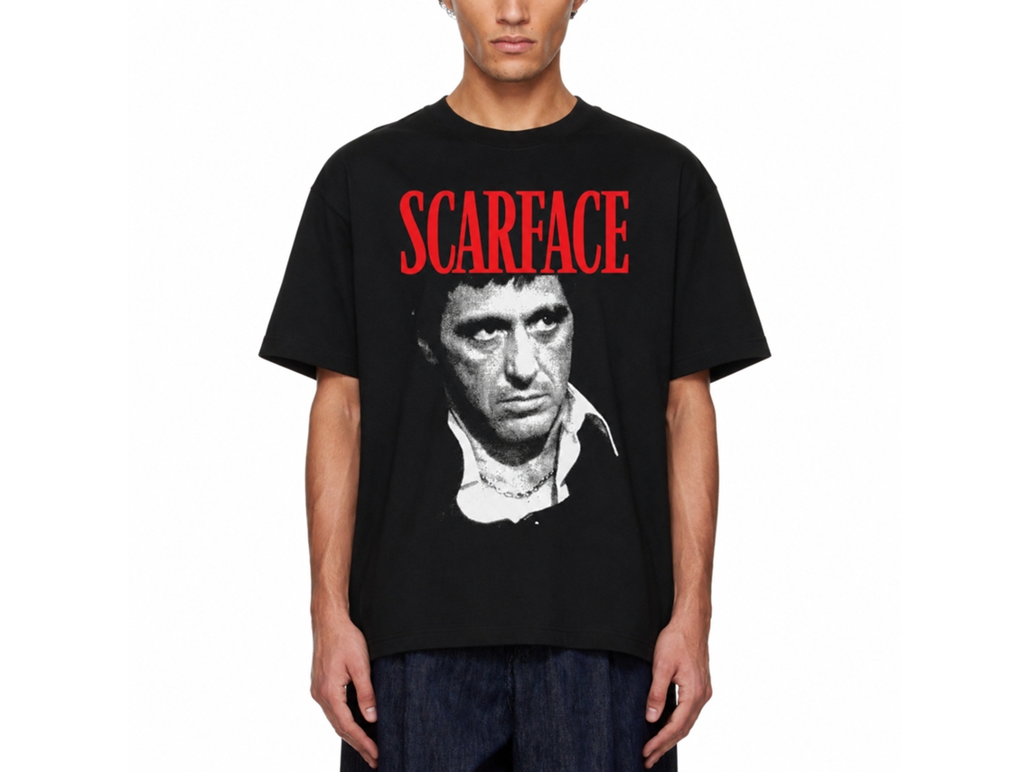 Rockinstone Scarface Movie Face Black Adult T-shirt Size:xxxl