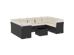 Garden Sofa Set, Garden Sofa Sets Vidaxl Preto Rattan / Vime (n/a)
