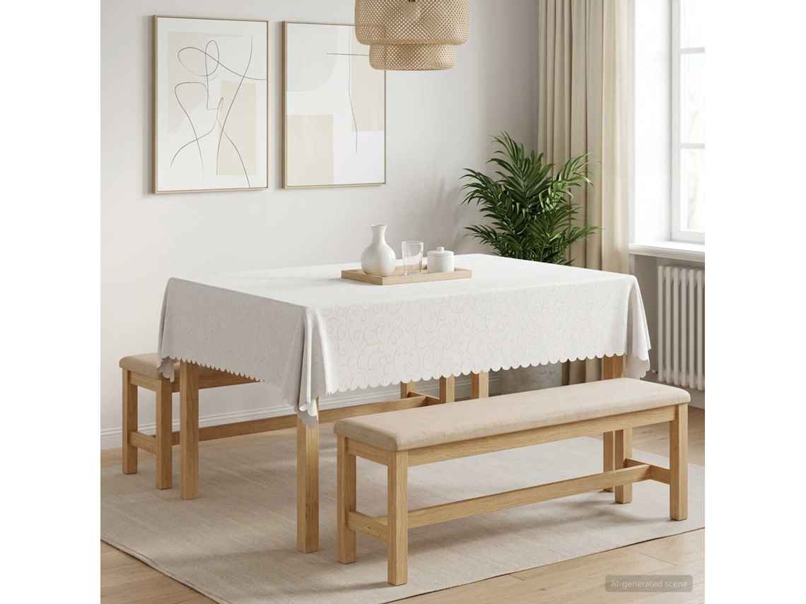 Vidaxl Toalha De Mesa 5 Unid. Retangular Branco 140 X 160 Cm