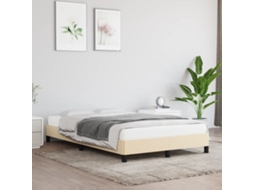 Vidaxl Estrutura De Cama Sem Colchão 120x200 Cm Tecido Cor Creme