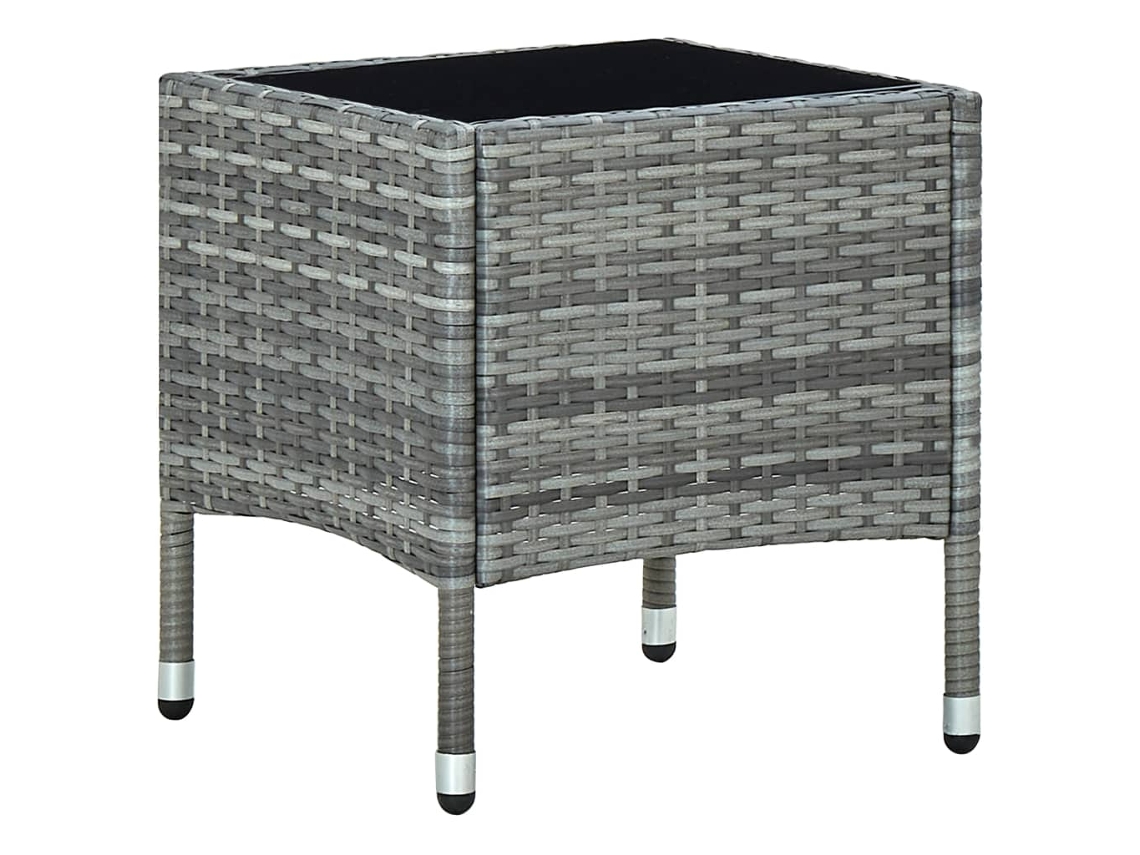 Vidaxl Mesa De Jardim 40x40x45 Vime Pe Cinzento