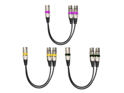 3pcs Xlr Macho Para Cabo De Microfone Duplo Xlr Fêmea