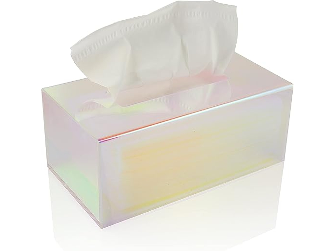 Caixa De Lenços De Acrílico Para Lenços De Papel Aquaforge (retangular, Colorida, Arco Íris)