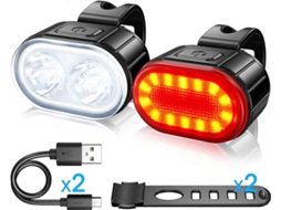 Lurelia Luz De Bicicleta Luzes De Led Dianteiras E Traseiras Recarregáveis Via Usb, Impermeável Ipx5 Para Bicicletas.