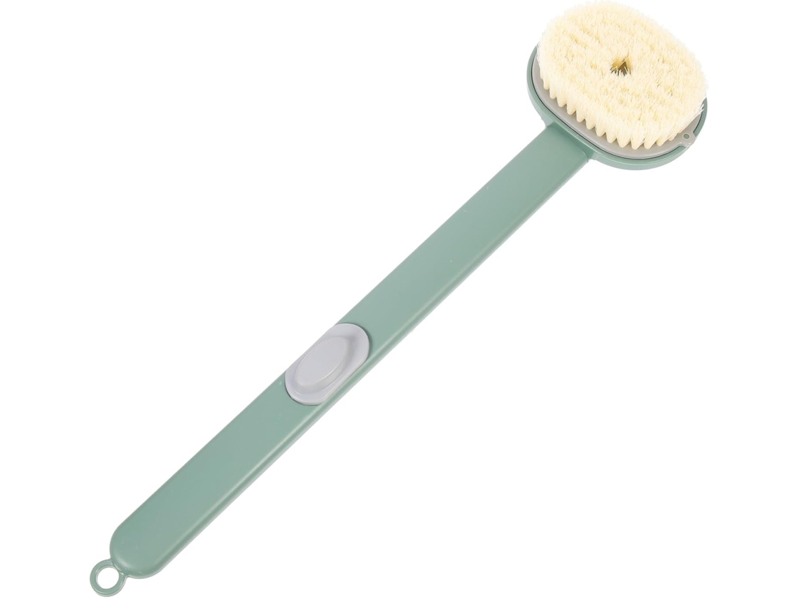 Escova Esfoliante Corporal Healeved Com Orifício Para Pendurar, Em Pp Verde Com Cabo Longo, Ideal Para Banho E Limpeza