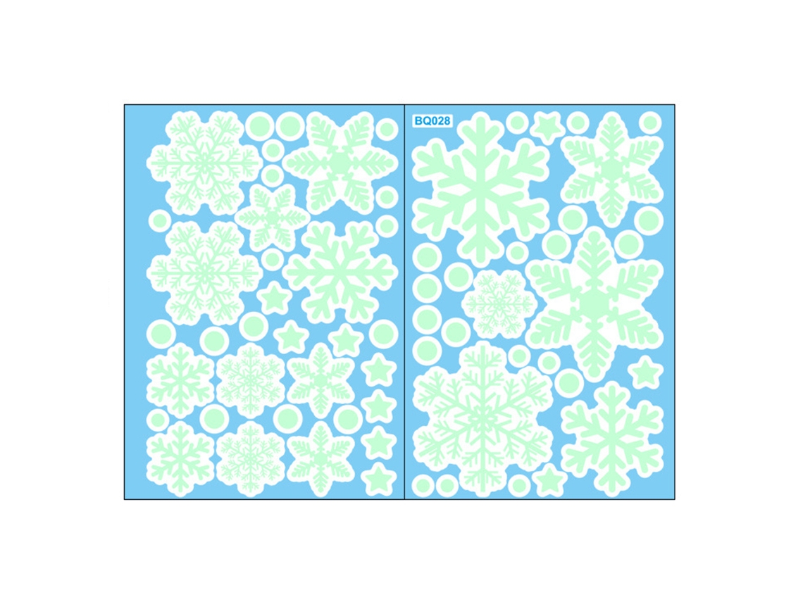 Adesivos de Floco de Neve Luminosos para Natal Autoadesivos Pvc Decalques Parede Janela Teto