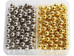 Tofficu 200 Pinos Redondos de 6mm, Padronizados e Transparentes, em Formato de Bola, Feitos de Plástico e Aço Inoxidável