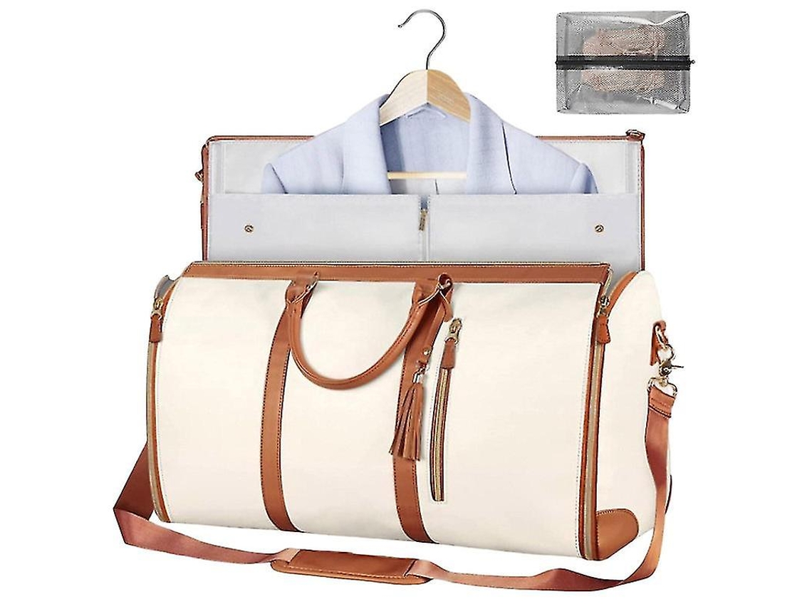 Mala de Viagem com Compartimento para Roupas, Bolsa Grande em Couro Pu Mulheres, Impermeável Roupas Xc Branca AQUAFORGE