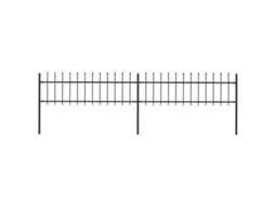 Vidaxl Cerca De Jardim Com Topo Em Forma De Lança Em Aço 359x60 Cm, Preta