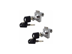 Conjunto De 2 Fechaduras Porta Vidro Basculante Simples Para Vitrine, Cromadas, Com Chave Separada, Sem Necessidade Furação.