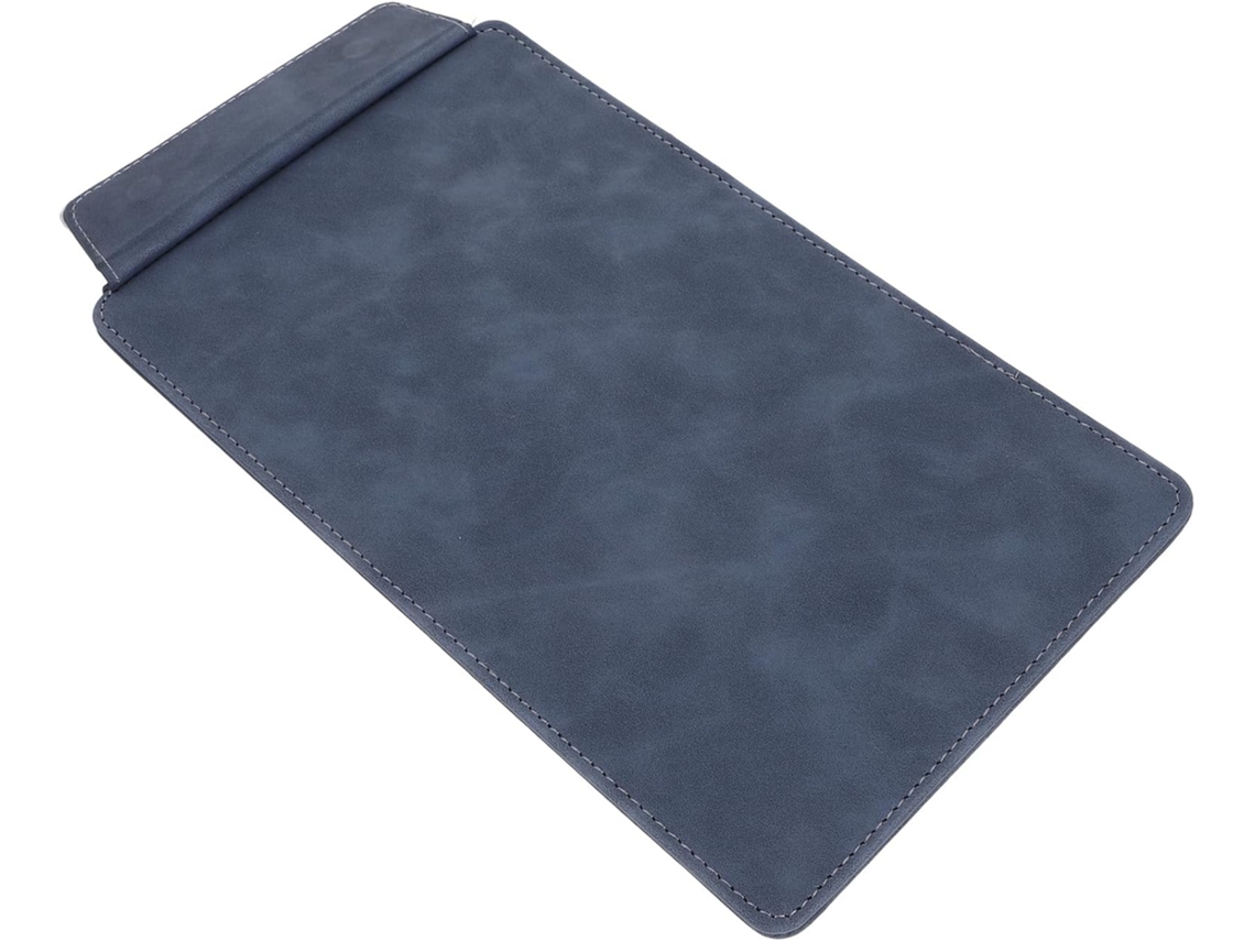 Porta Menus Gleavi A5 15x25cm Em Couro Azul Jeans Com Clipe Resistente Para Documentos De Escritório E Restaurante