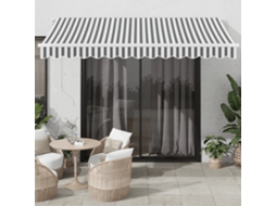 Vidaxl Toldo Retrátil Manual Com Luzes Led 350x250 Cm Antracite/branco