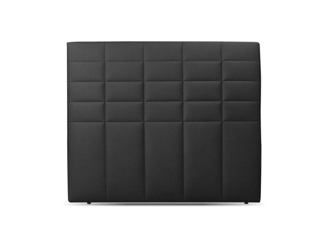 Cama com Cabeceira Aitana Altura SALDOSYSTOCKS Pele Sintética Preto (150x123x6cm)