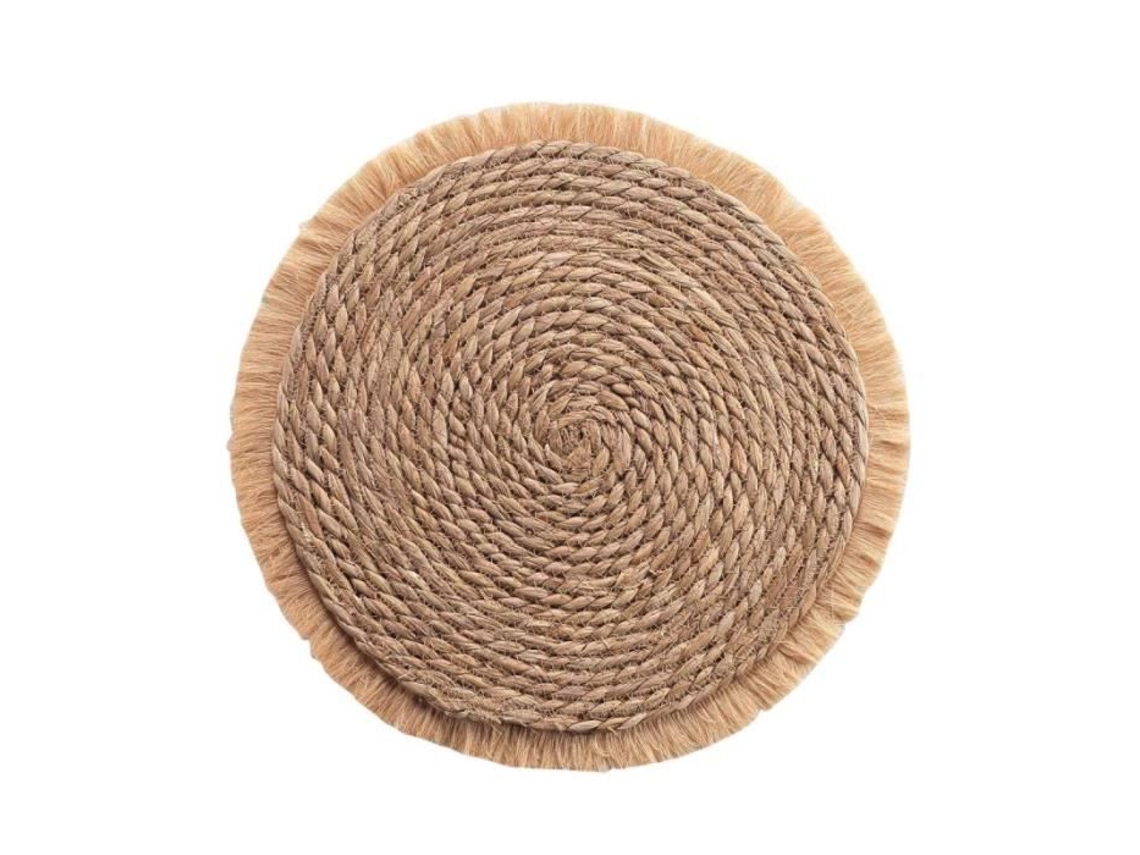 Individual de Mesa Redondo em Palha Oslo 38Cm Natural