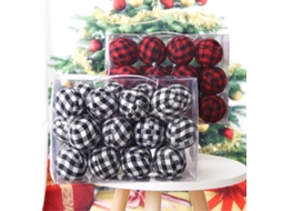 Laxiscreed Bola De Natal Quadriculada Em Preto E Branco, Conjunto De 24, Decoração Festiva Para Casa E Eventos