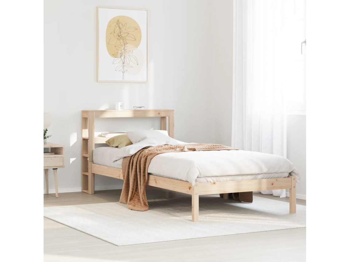 Vidaxl Cama Sem Colchão 75x190 Cm Madeira De Pinho Maciça