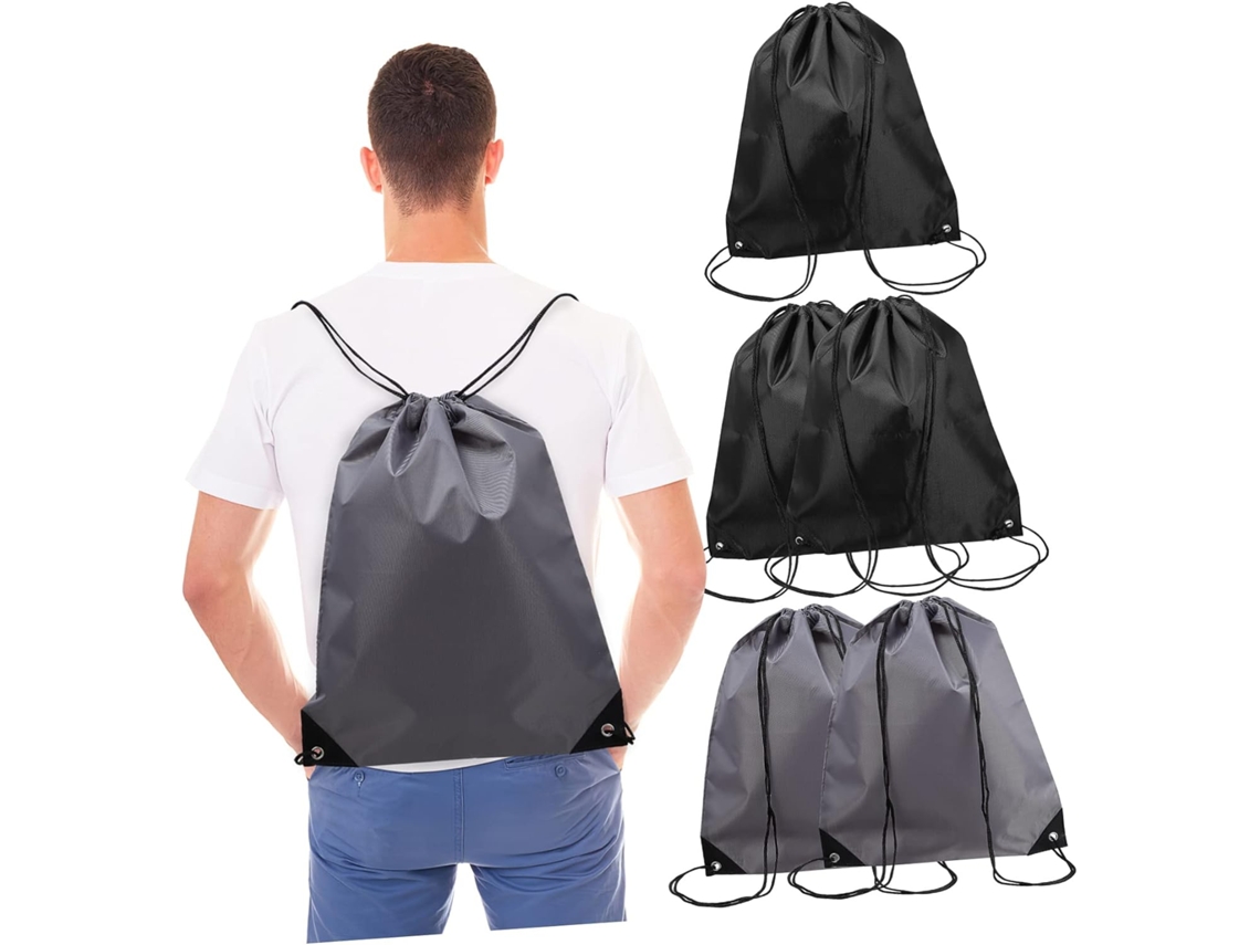 Conjunto De 6 Mochilas Com Cordão, Bolsas Grandes E Resistentes De Poliéster Para Homens E Mulheres Conjunto De 6 Mochilas Com Cordão, Gokoco