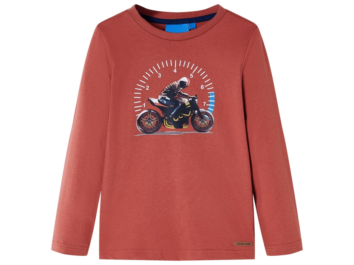 T-shirt De Manga Comprida Para Criança Cor Henna 104