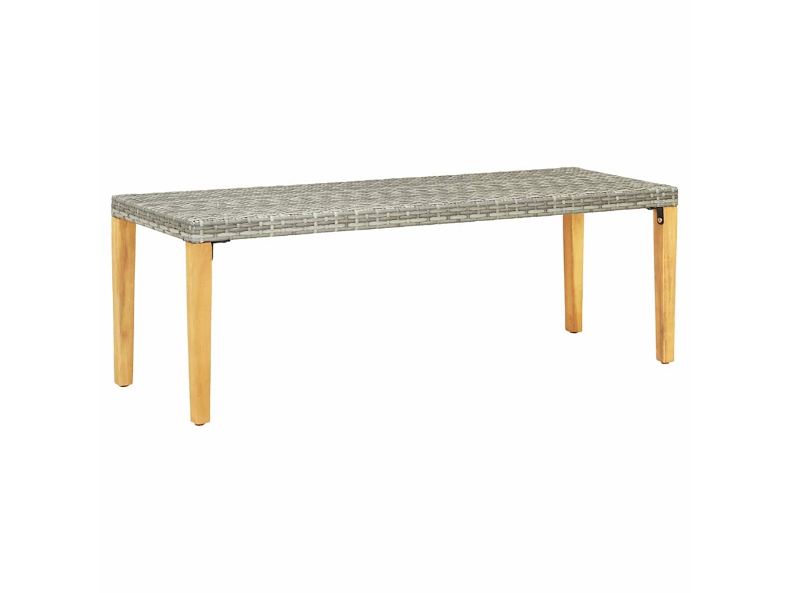 Vidaxl Banco De Jardim 80 Cm Vime Pe Cinzento