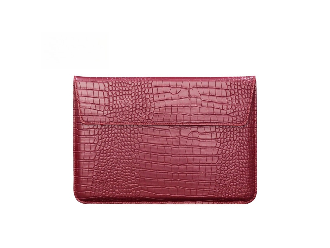Capa para Portátil HEXINYIGJLY Pu 11" com suporte para Macbook Air, Chromebook Vinho Crocodilo | HEXINYIGJLY