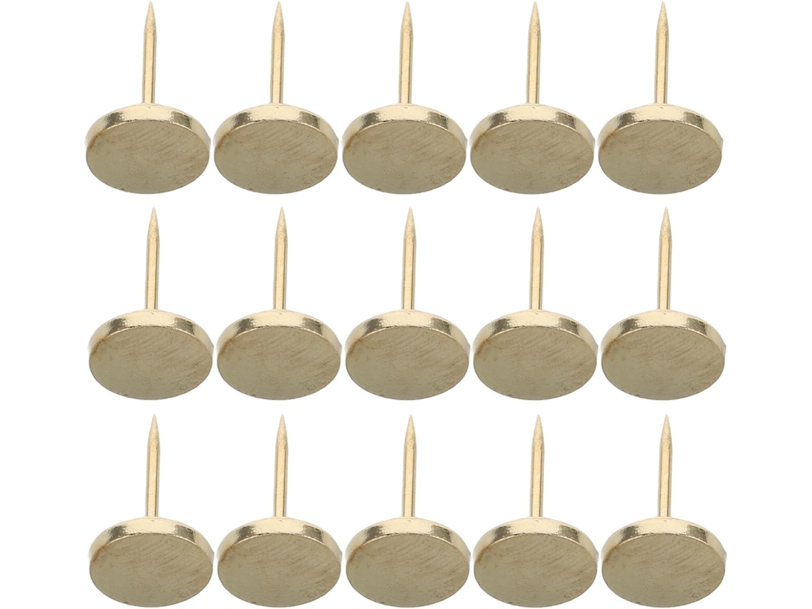 Alfinetes metálicos Alipis, com faixa dourada de zinco e cabeça plana, para quadros de avisos e decoração de mesas.