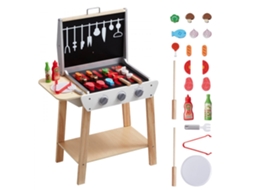 Conjunto De Cozinha Infantil Com Grelha, Acessórios E Brinquedos De Madeira Tekmaquinas