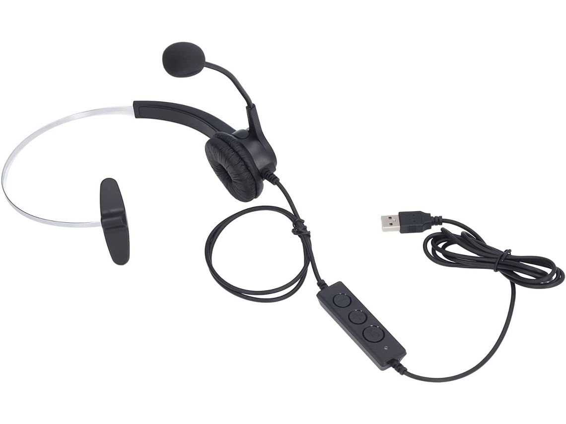 Fone De Ouvido Usb Com Cancelamento De Ruído, Volume Ajustável E Fio.