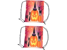 De 2 Sacolas Com Cordão Estampadas Com Abóboras De Halloween Para Guardar Seus Pertences, Para Adolescentes E Adultos. Gokoco