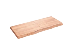 Vidaxl Tampo De Mesa 120x50x(2-6) Cm Carvalho Tratado Castanho-claro